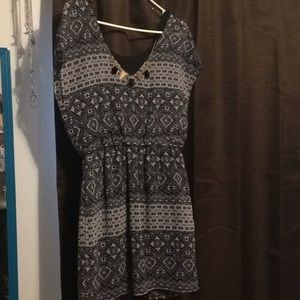 black and white aztec printed dress